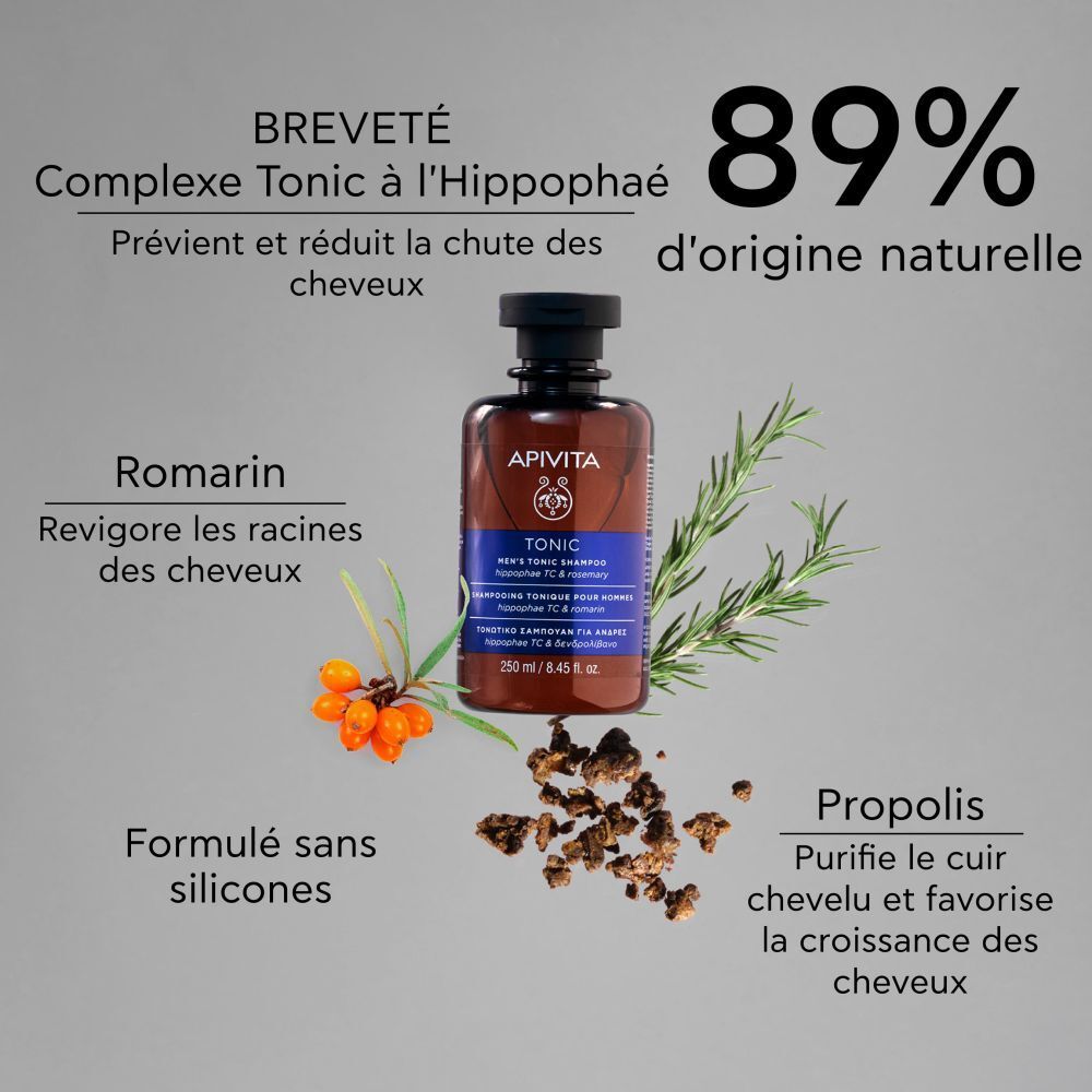 Apivita Shampoing Tonique pour Hommes