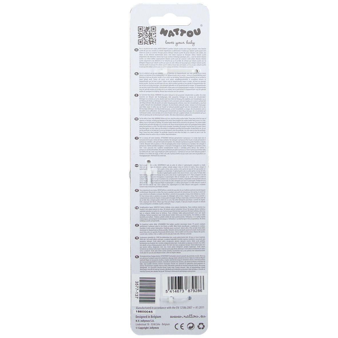 Nattou® Lapidou Attache-sucette Bleu