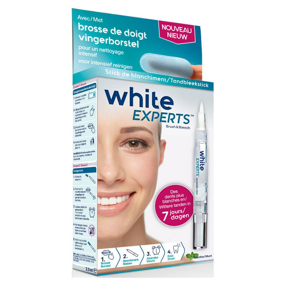 White Experts Zahnweiß-Stick + Finger-Bürste
