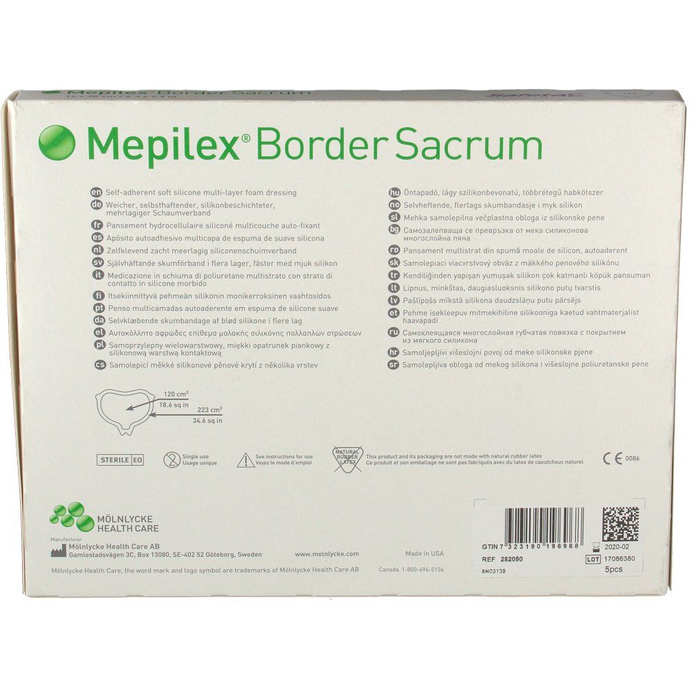 Mepilex® Border Sacrum16 x 20 cm