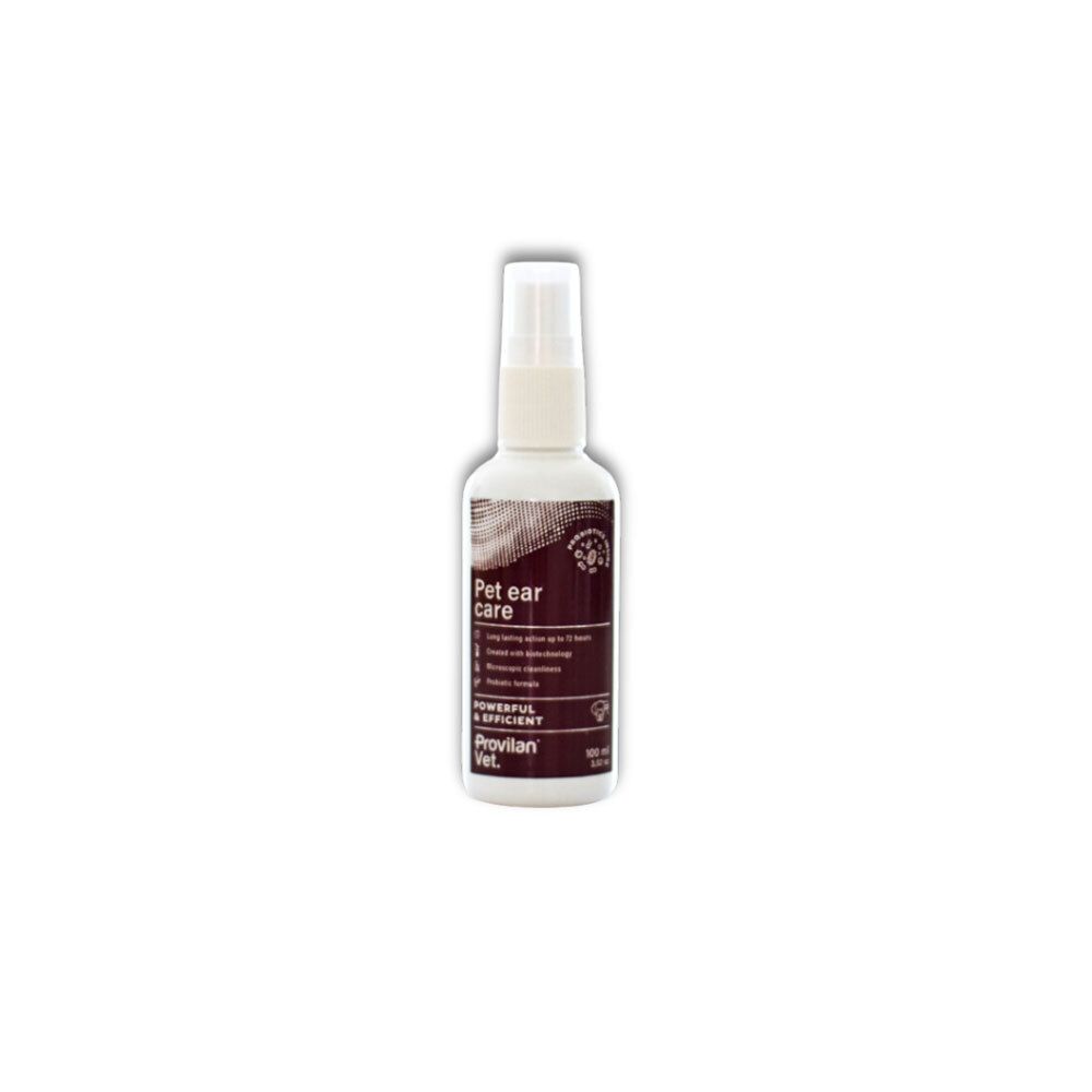 Flasche mit Sprühkopf für Tierohrenpflege. Enthält 100 ml.