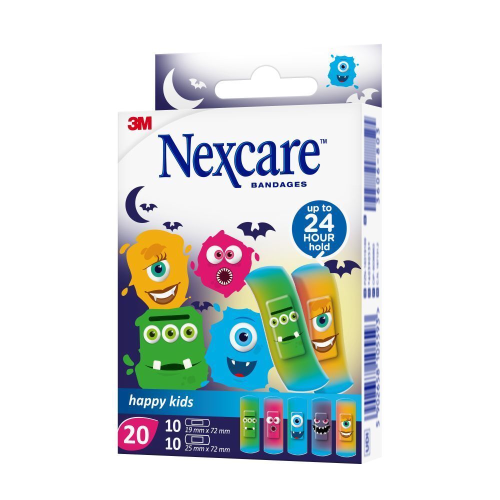 3M™ Nexcare™ HAPPY KIDS ​Pansements Décor Monstres