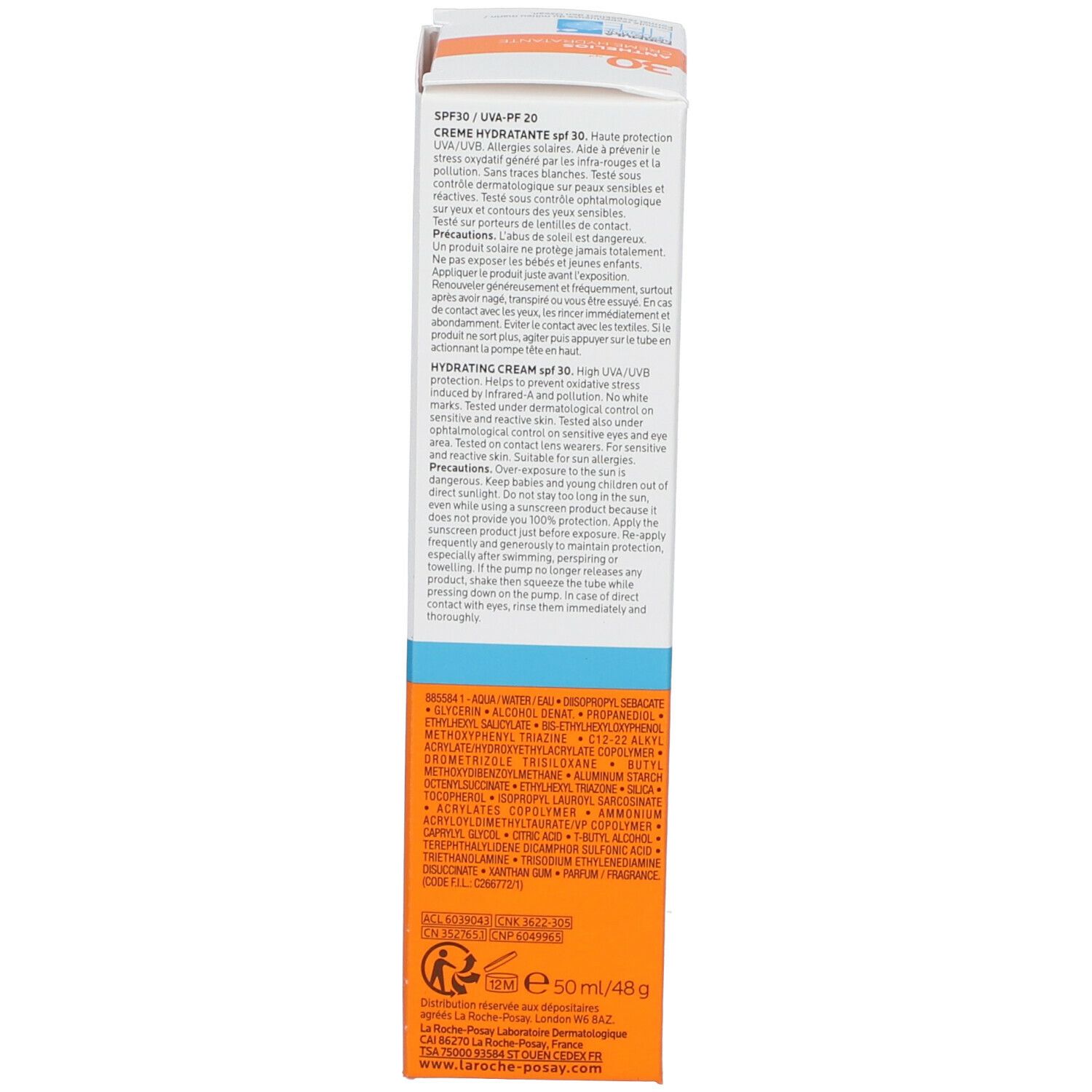 LA ROCHE POSAY ANTHELIOS ULTRA Crème Solaire Visage Hydratante SPF30