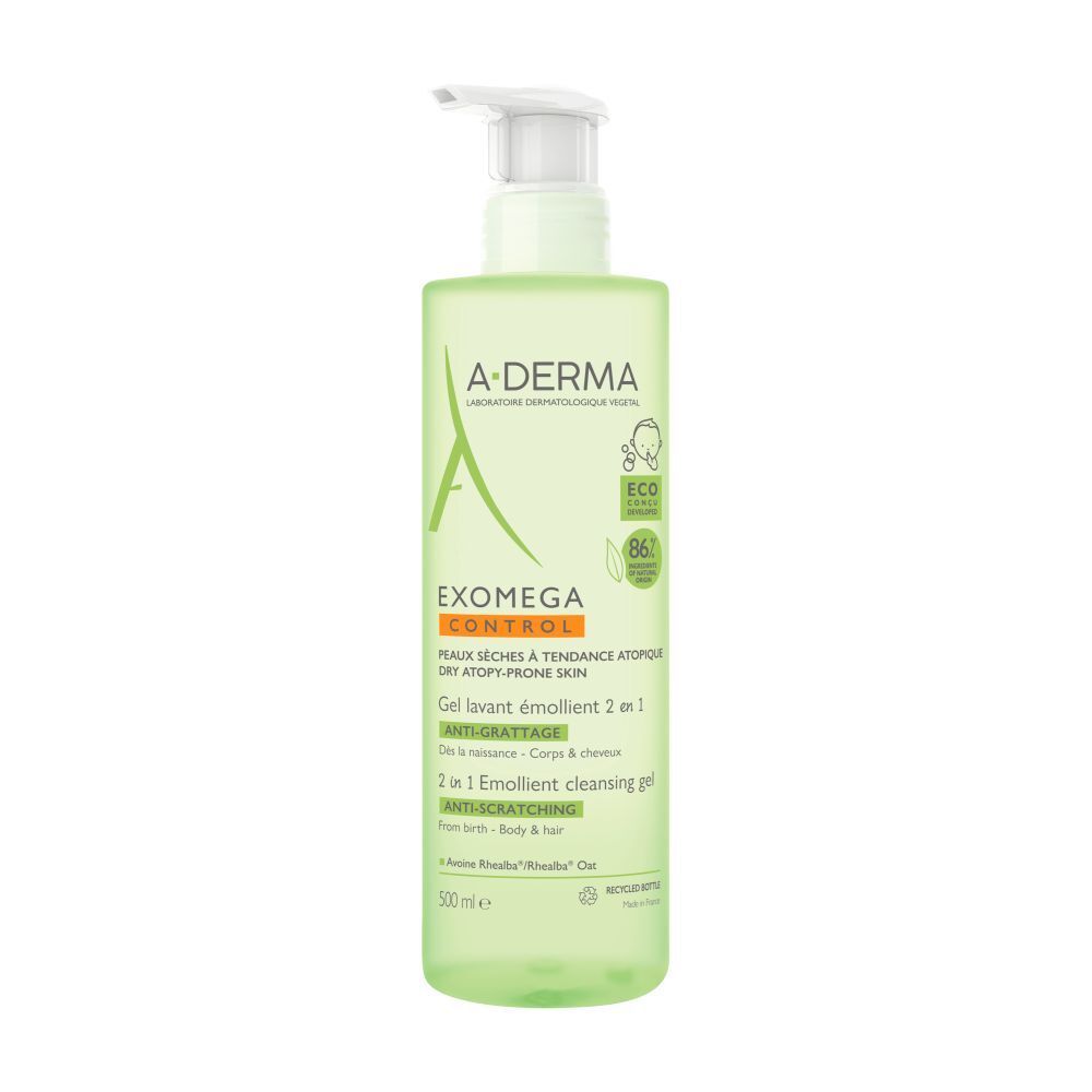 A-DERMA Exomega Control 2in1 Geschmeidigmachendes Reinigungsgel Körper & Haare