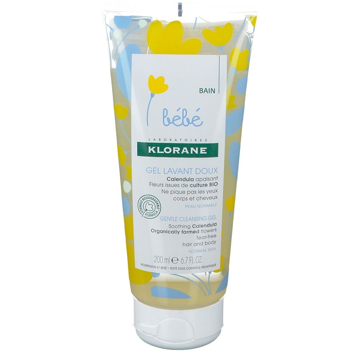 KLORANE Bébé Bain Gel Lavant Doux au Calendula Bio