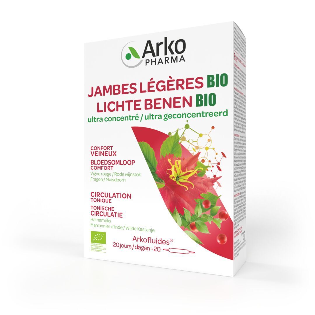 Arkofluide Jambes Légères Bio Nouvelle Formule 20 unidosis