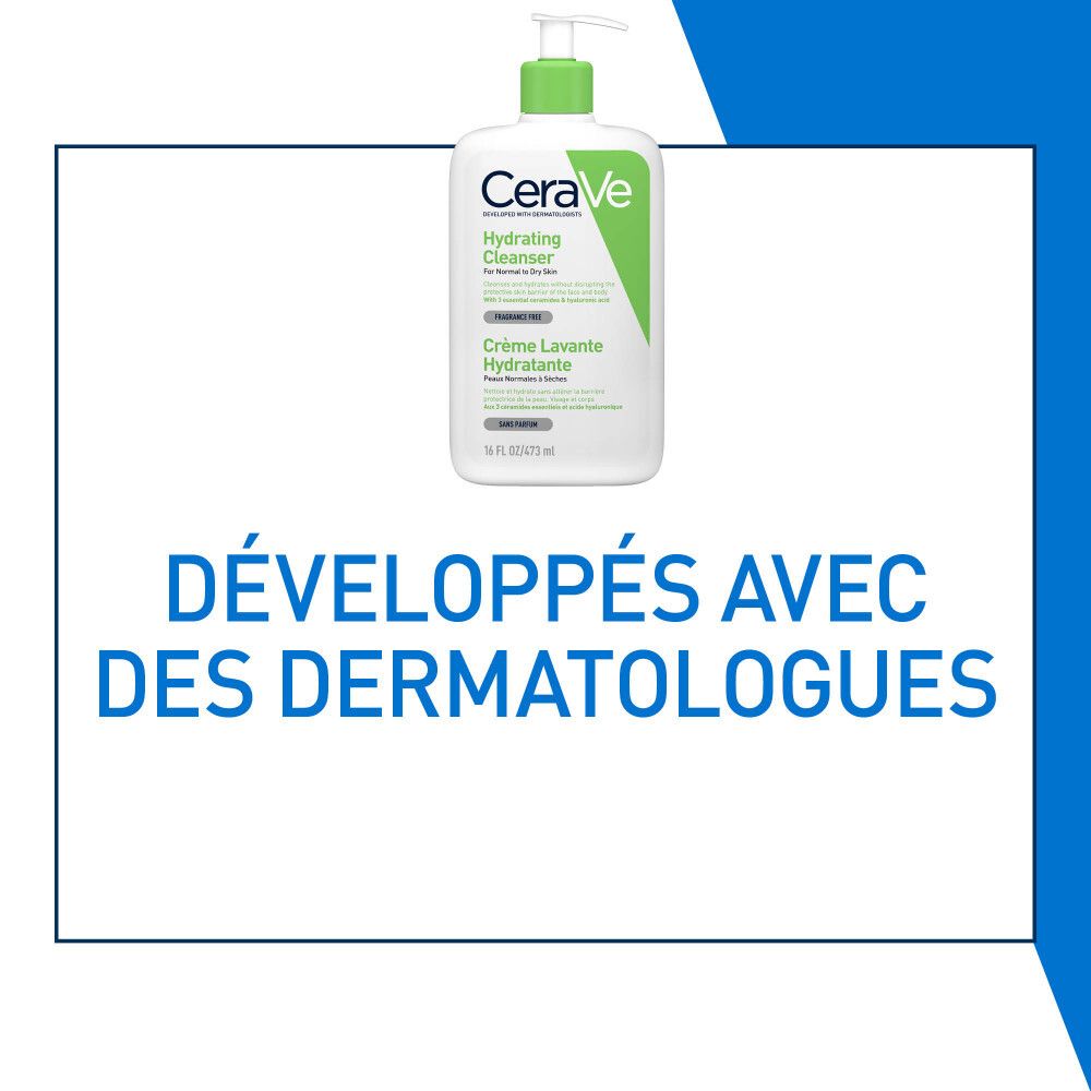 CeraVe Crème Lavante Hydratante visage et corps pour les peaux sèches à très sèches 236ml