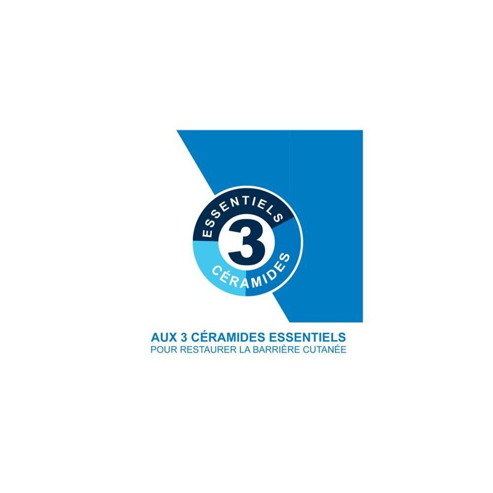 Logo mit "Essentiels 3 Céramides" für die Wiederherstellung der Hautbarriere.