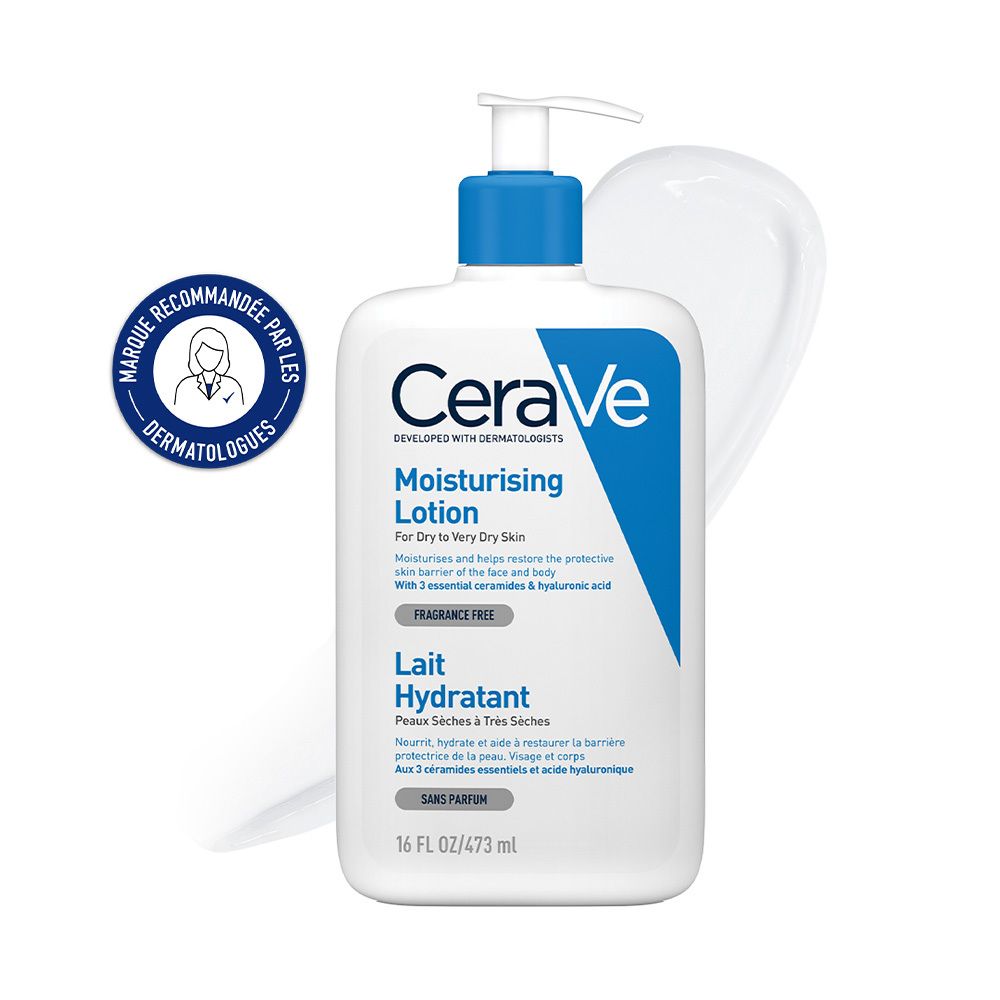 CeraVe Lait Hydratant visage et corps pour les peaux sèches à très sèches