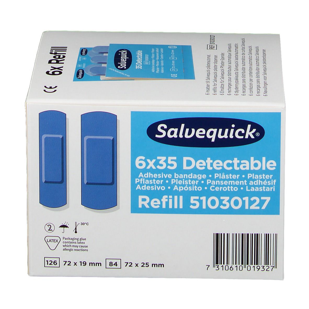 Salvequick® selbstklebende Wundpflaster blau