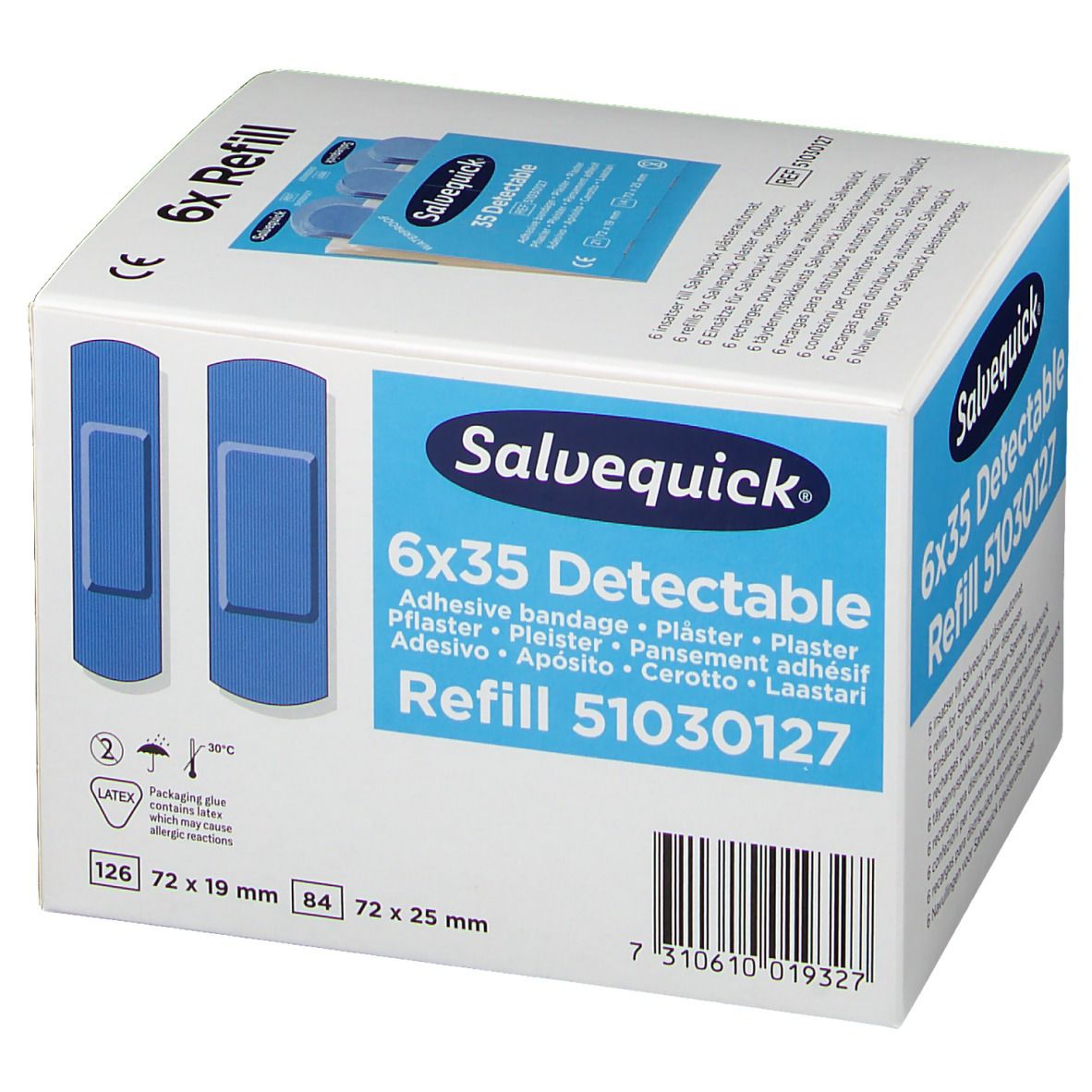 Salvequick® selbstklebende Wundpflaster blau