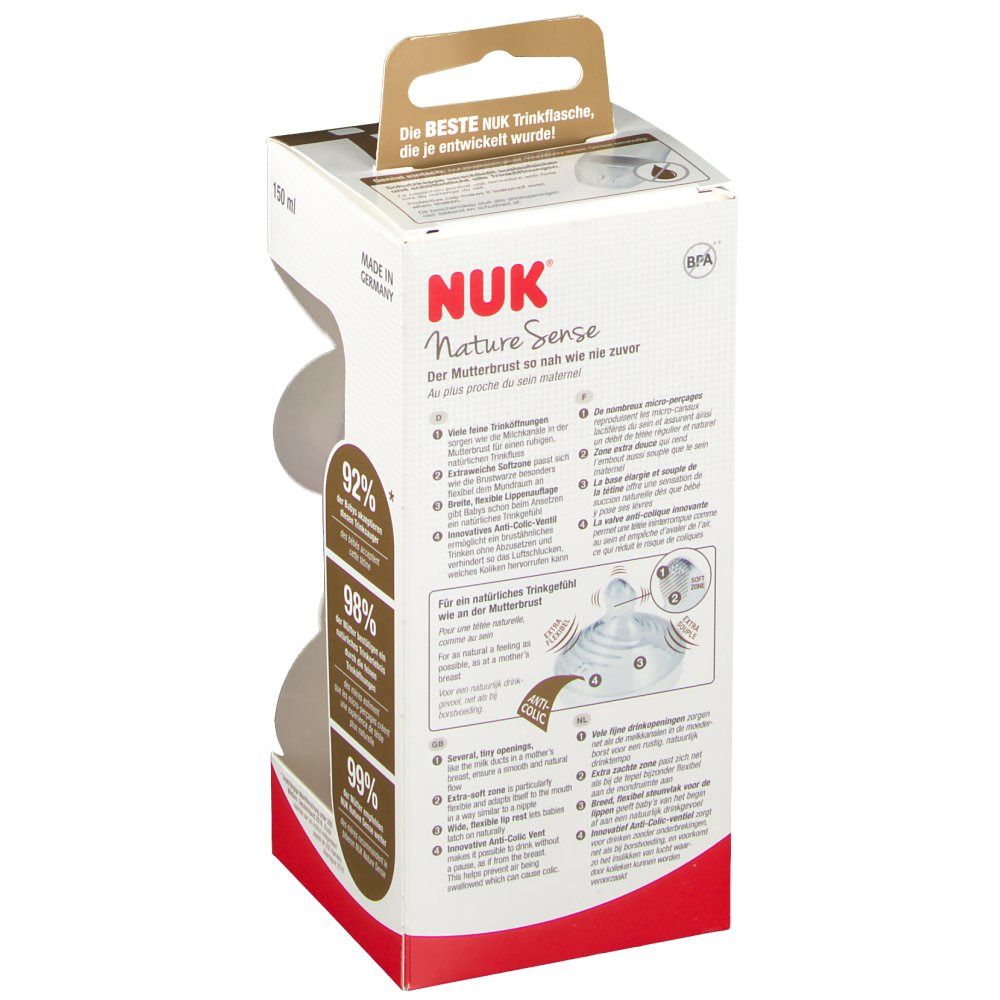 NUK® Nature Sense Trinksauger Größe 0 bis 6 Monaten S