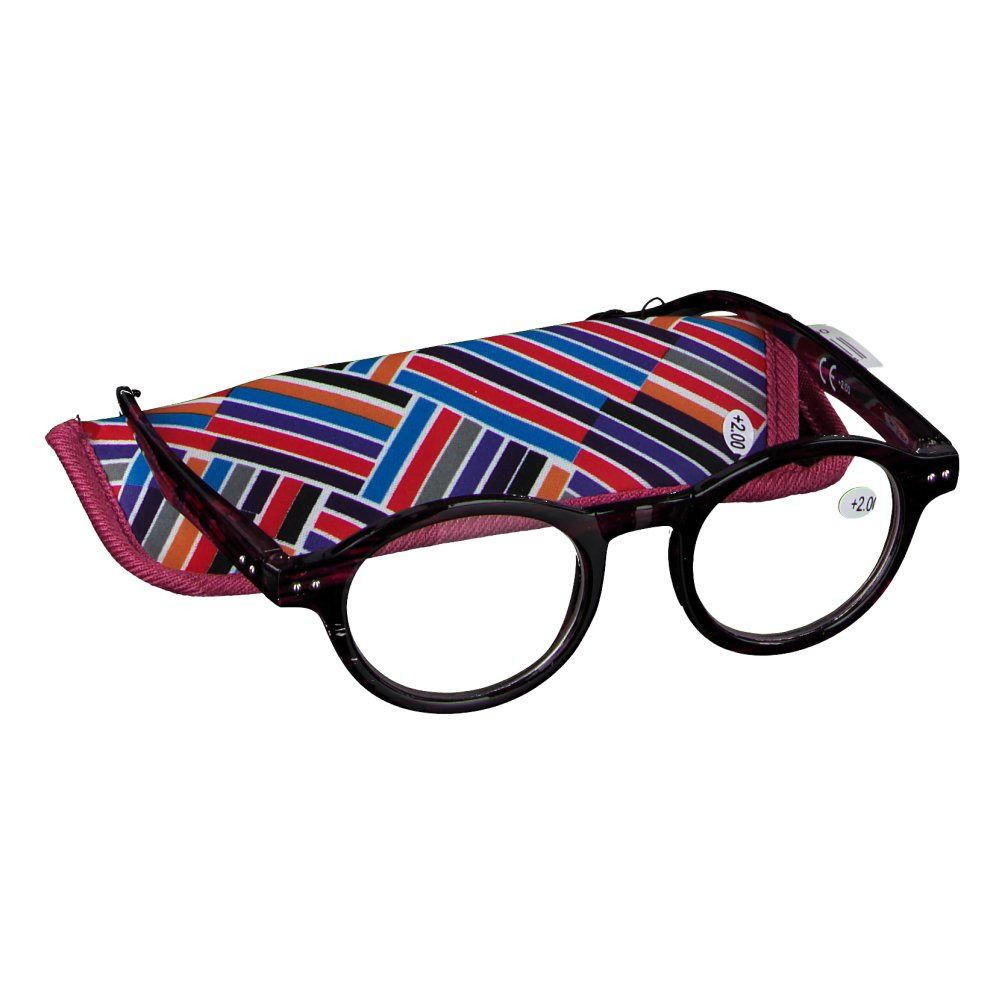 Pharma Glasses Lesebrille Milano violett-schwarz + 2.00