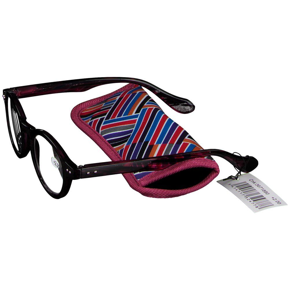 Pharma Glasses Lesebrille Milano violett-schwarz + 2.00