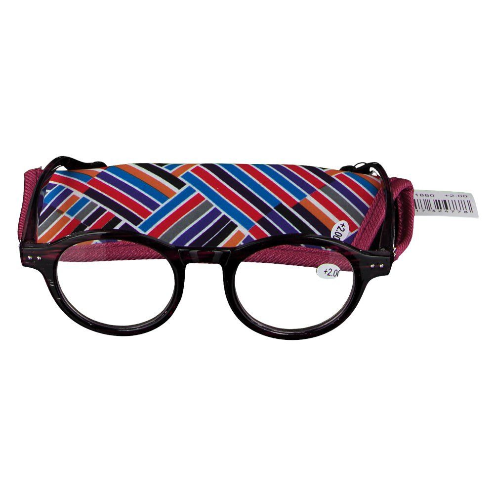 Pharma Glasses Lesebrille Milano violett-schwarz + 2.00