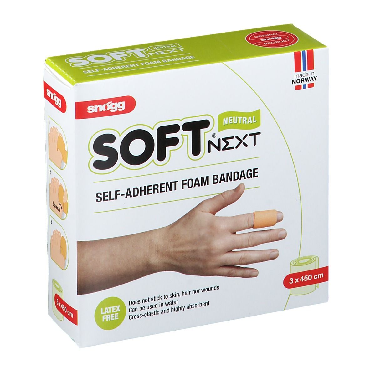 Soft® Snogg Next Natural selbsthaftende Weichschaum-Bandage 3 x 450 cm