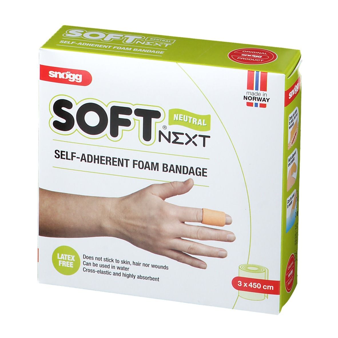 Soft® Snogg Next Natural selbsthaftende Weichschaum-Bandage 3 x 450 cm