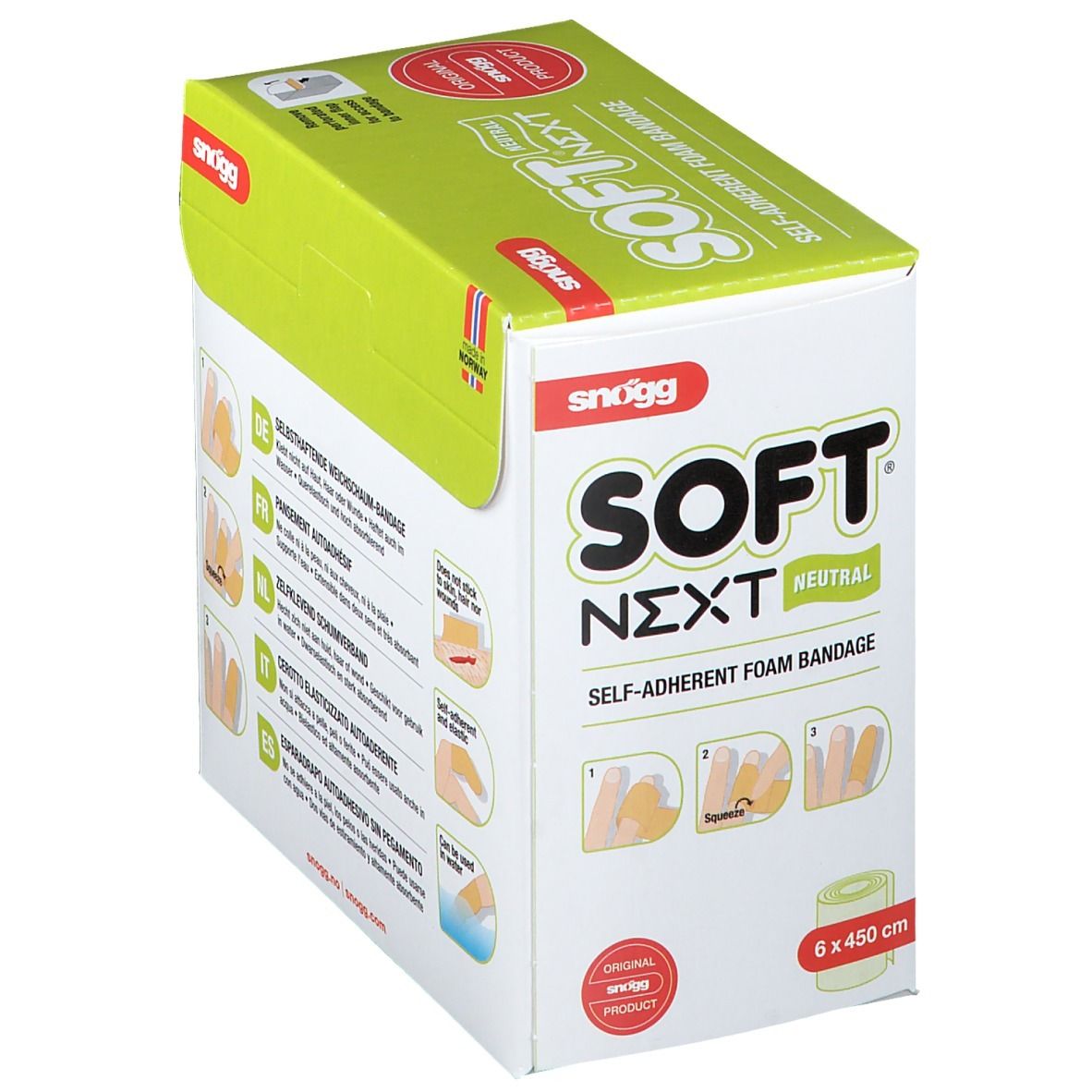 Soft® Snogg Next Natural selbsthaftende Weichschaum-Bandage 6 x 450 cm