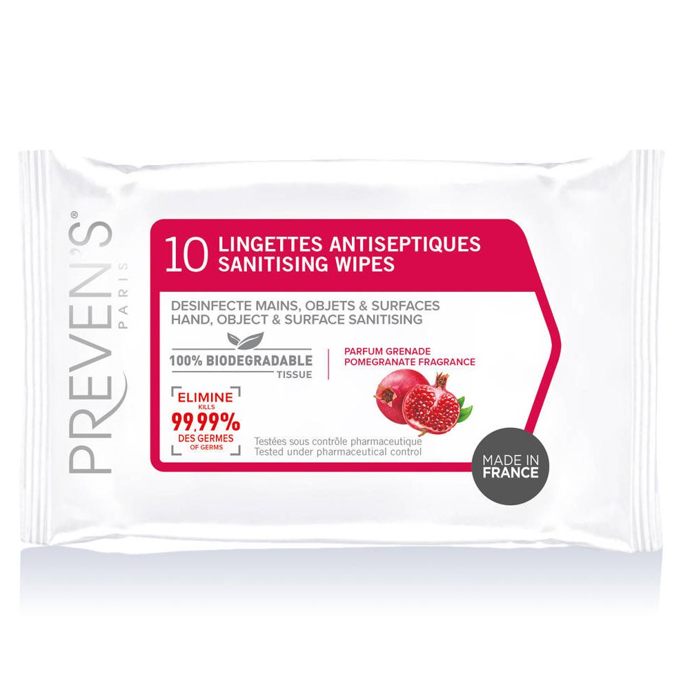 PREVEN'S® Lingettes antiseptiques Parfum Grenade