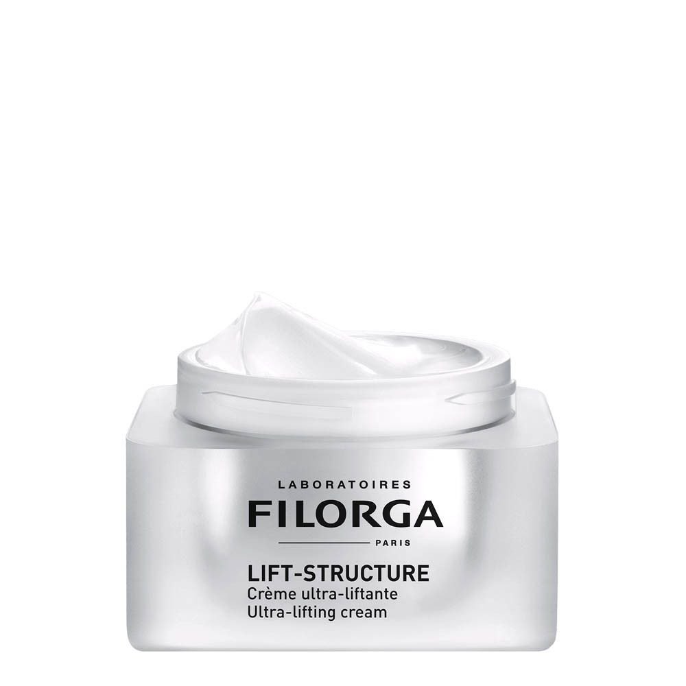 Pot blanc FILORGA LIFT-STRUCTURE. Crème ultra-liftante. Nom du produit et marque visibles.
