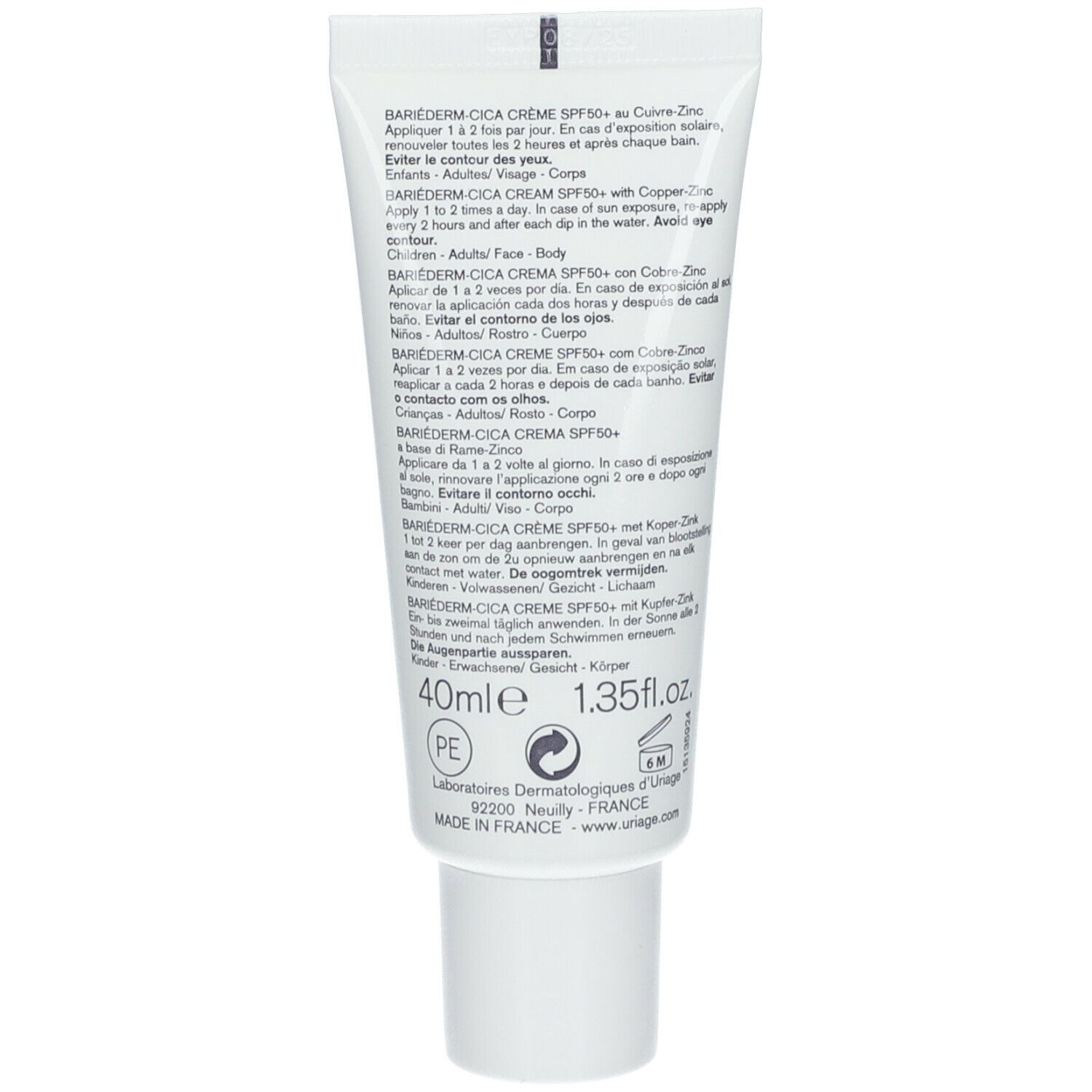 URIAGE Bariéderm Cica-Creme mit Kupfer-Zink SPF 50+