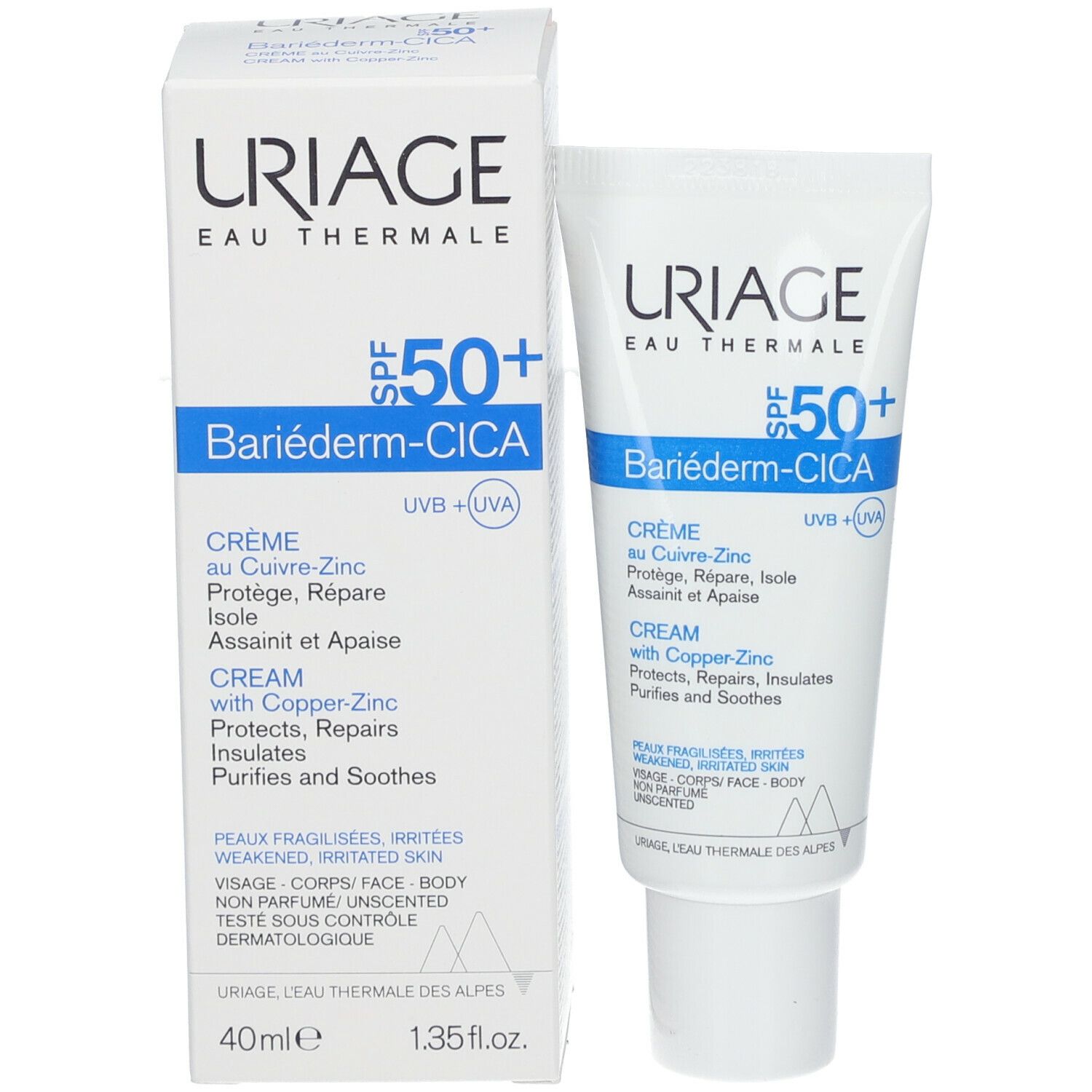 URIAGE Bariéderm Cica-Creme mit Kupfer-Zink SPF 50+