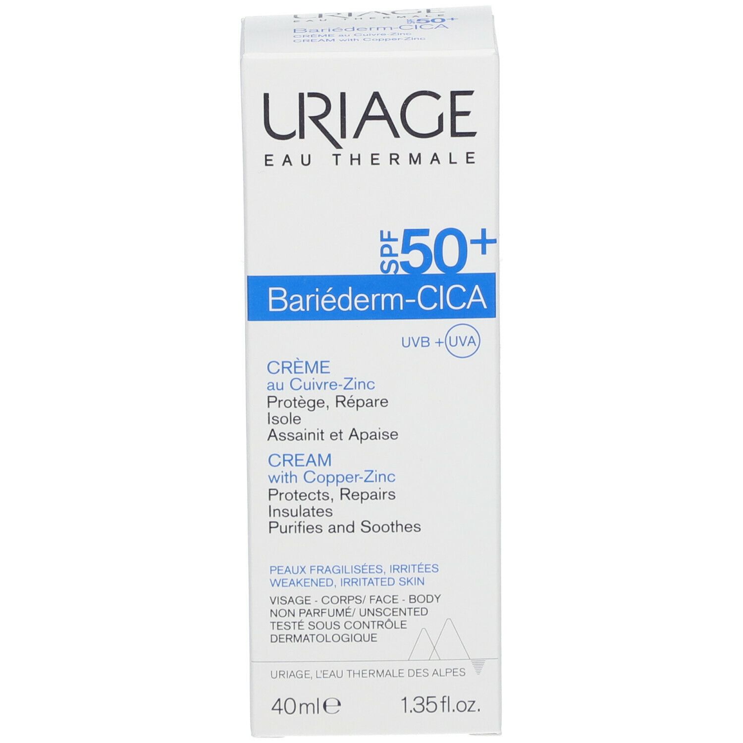 URIAGE Bariéderm Cica-Creme mit Kupfer-Zink SPF 50+