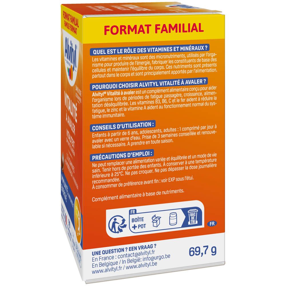 Alvityl Vitalität Packung. Enthält 12 Vitamine und 8 Mineralien. Für Kinder ab 6 Jahren.
