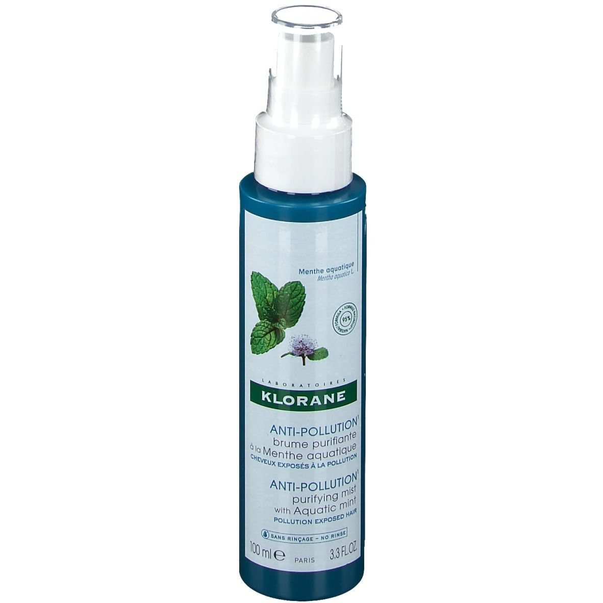 KLORANE Anti-Pollution Brume purifiante à la Menthe aquatique Bio