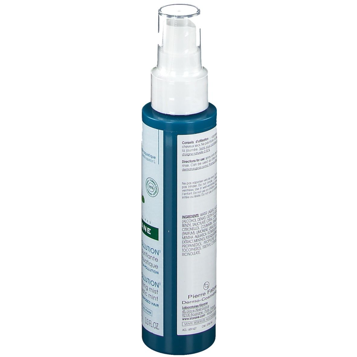 KLORANE Anti-Pollution Brume purifiante à la Menthe aquatique Bio