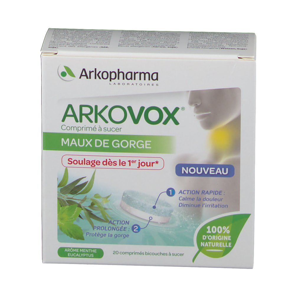 Arkovox® Comprimés à sucer Mal de gorge Menthe-Eucalyptus