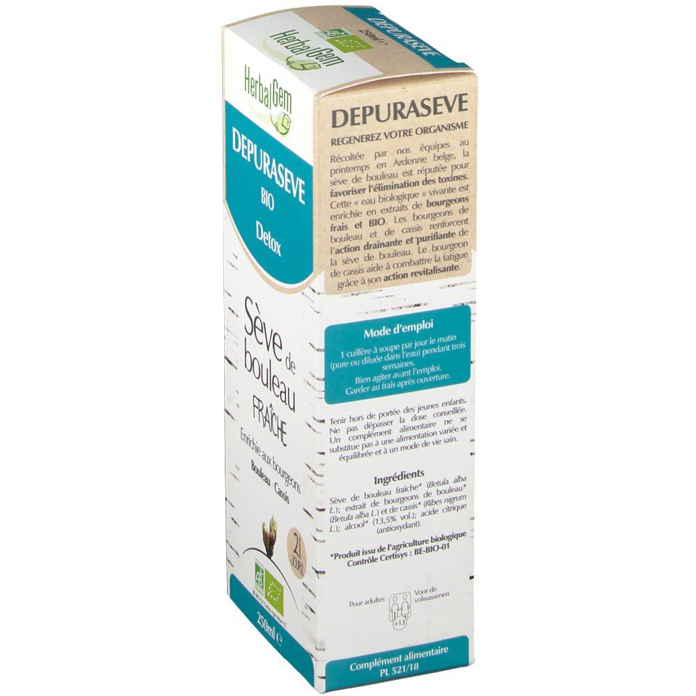 Depuraseve Sève de Bouleau Fraiche Bio Detox 21 Tage Frische Birkensaft Kur