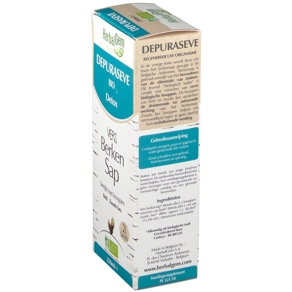 Depuraseve Sève de Bouleau Fraiche Bio Detox 21 Tage Frische Birkensaft Kur