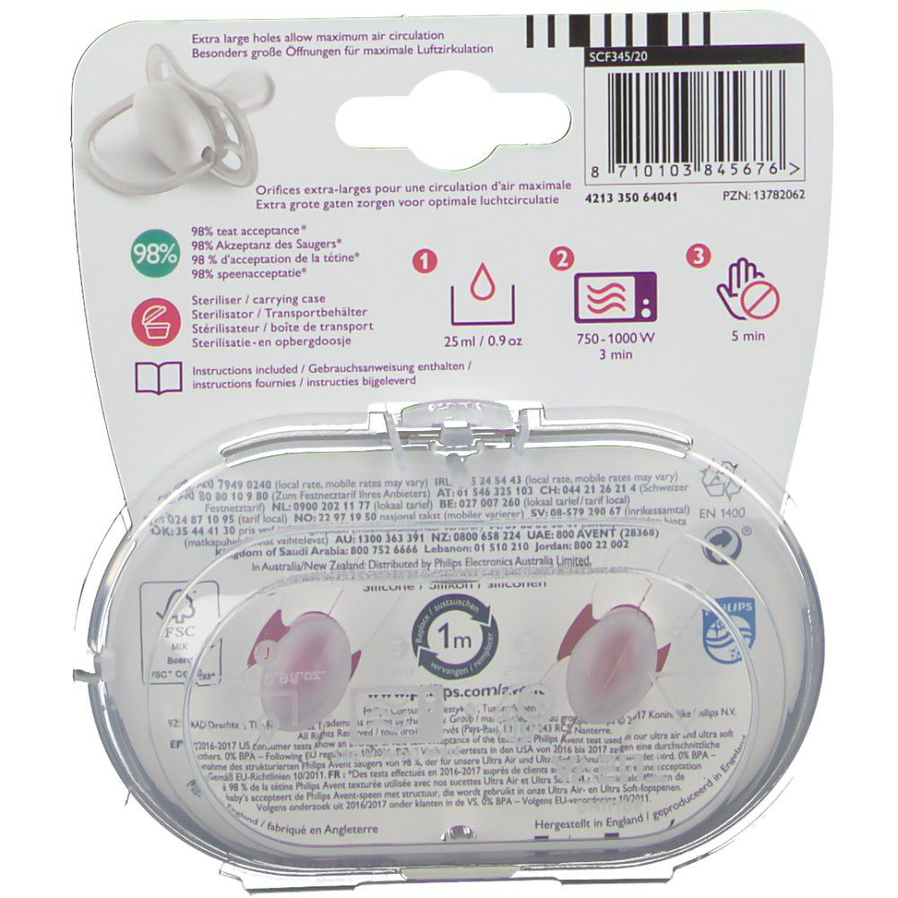 Philips® AVENT Ultra air Schnuller 0-6 Monate BPA-frei