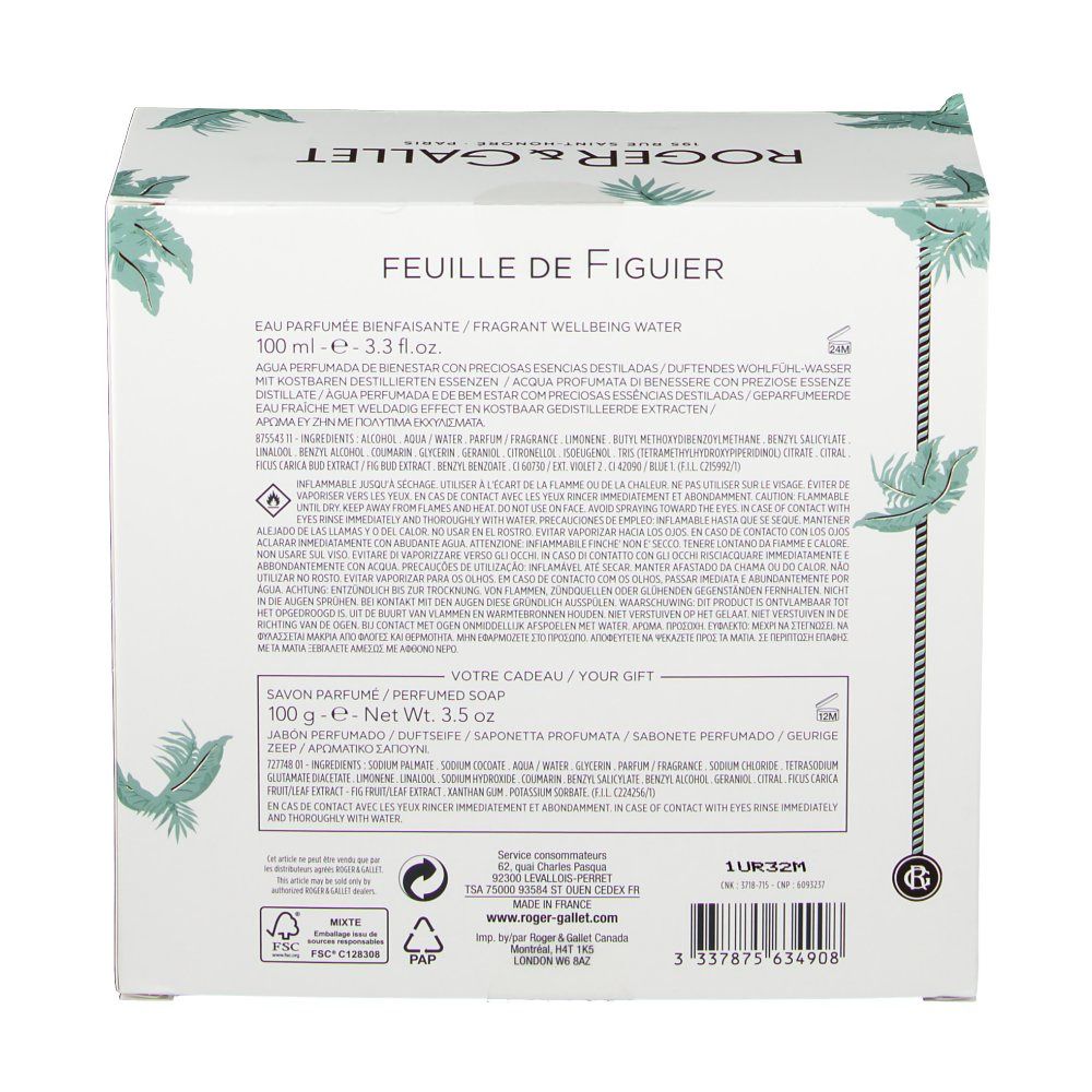 ROGER & GALLET Feuille de Figuier Fragranced Set Geschenkset