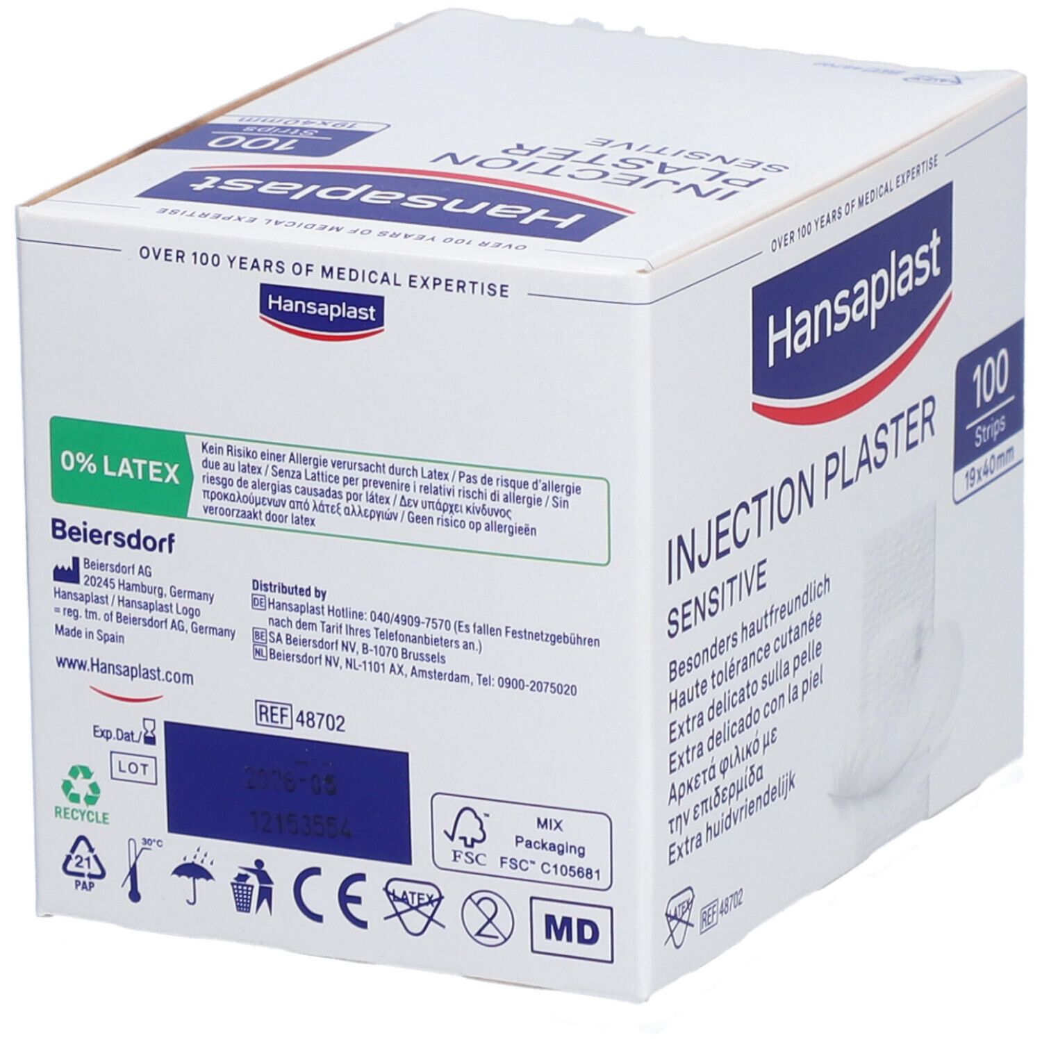 Hansaplast Injektionspflaster Sensitive 19 x 40 mm