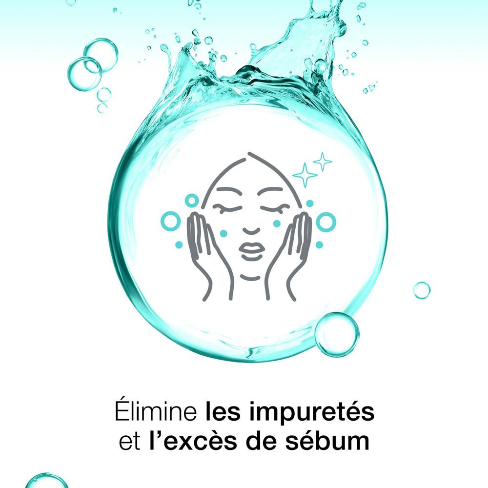 Symbole : visage avec papillons. Exfolie la peau en douceur.