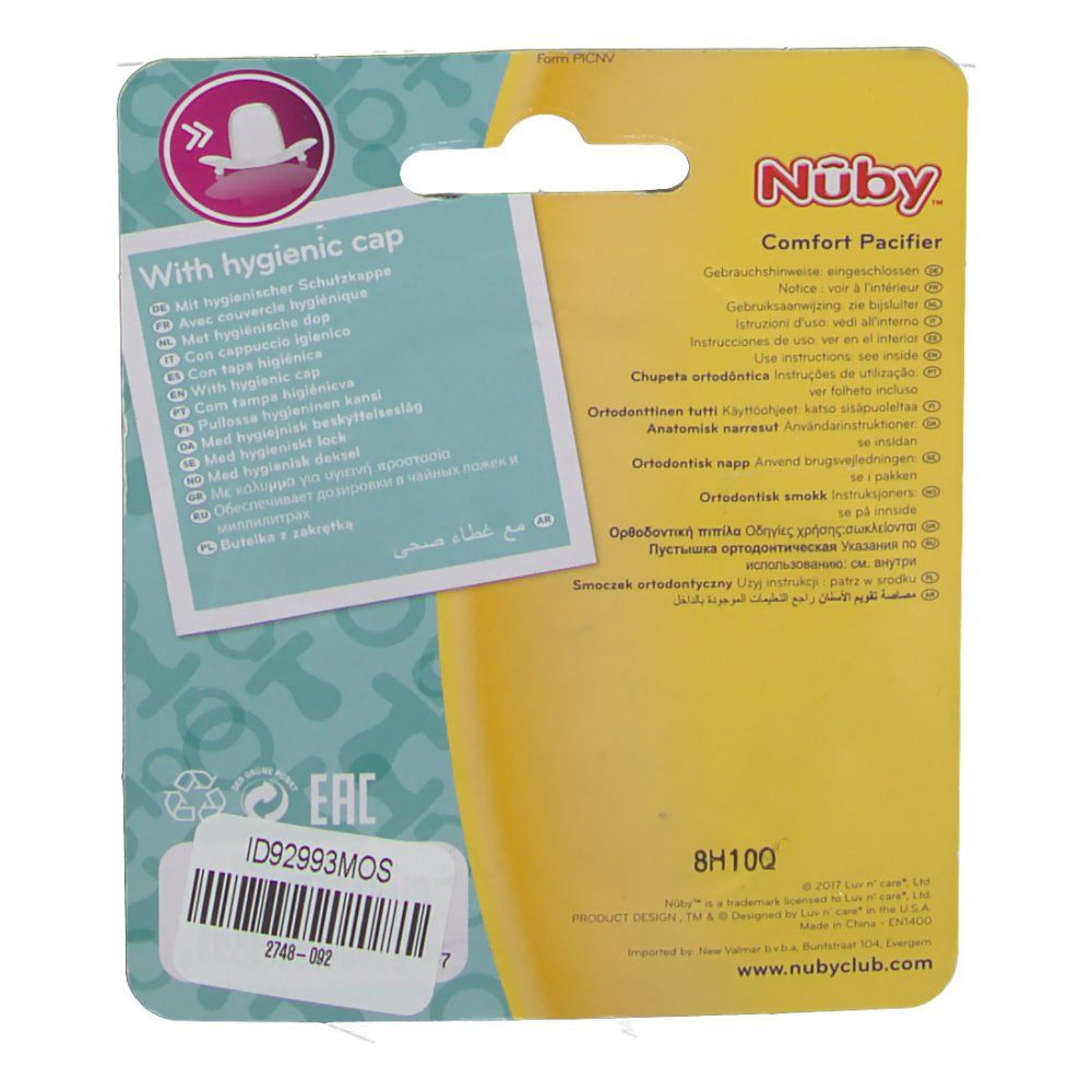 Nûby ID5818SOSM Sucette Orthodontique Phosphorescente 0-6 Mois