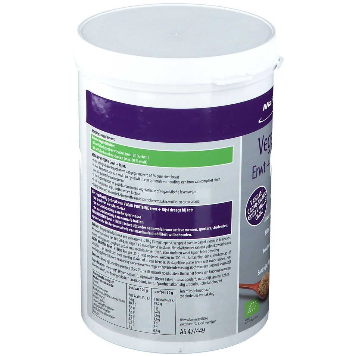 MannaVital VEGAN PROTEIN Erbsen + Reis PLATINUM