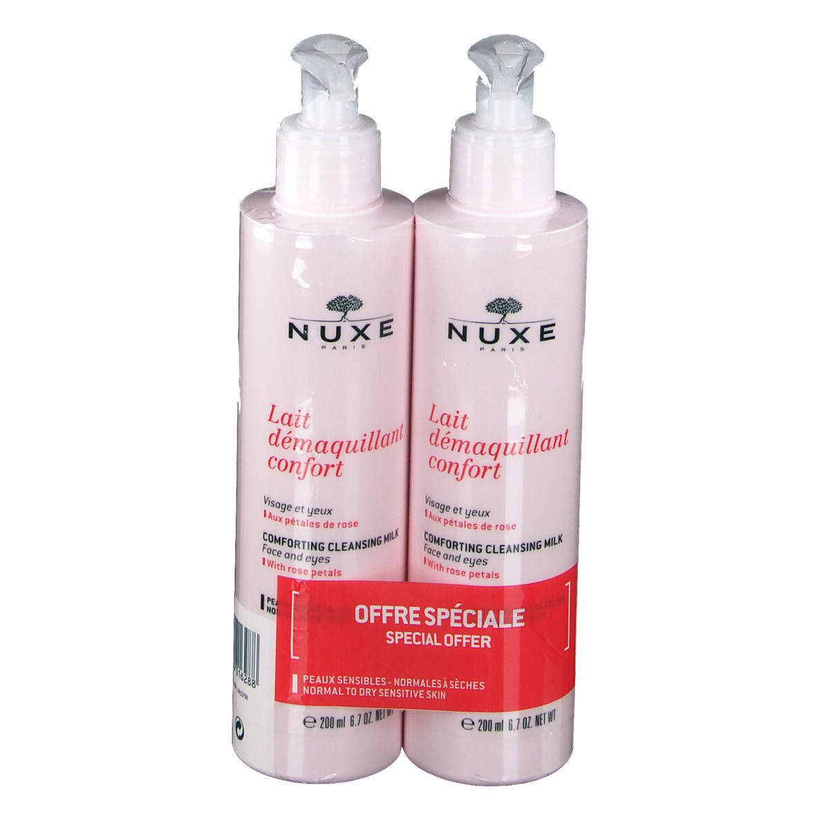 NUXE Reinigungsmilch mit Rosenblüten Doppelpack