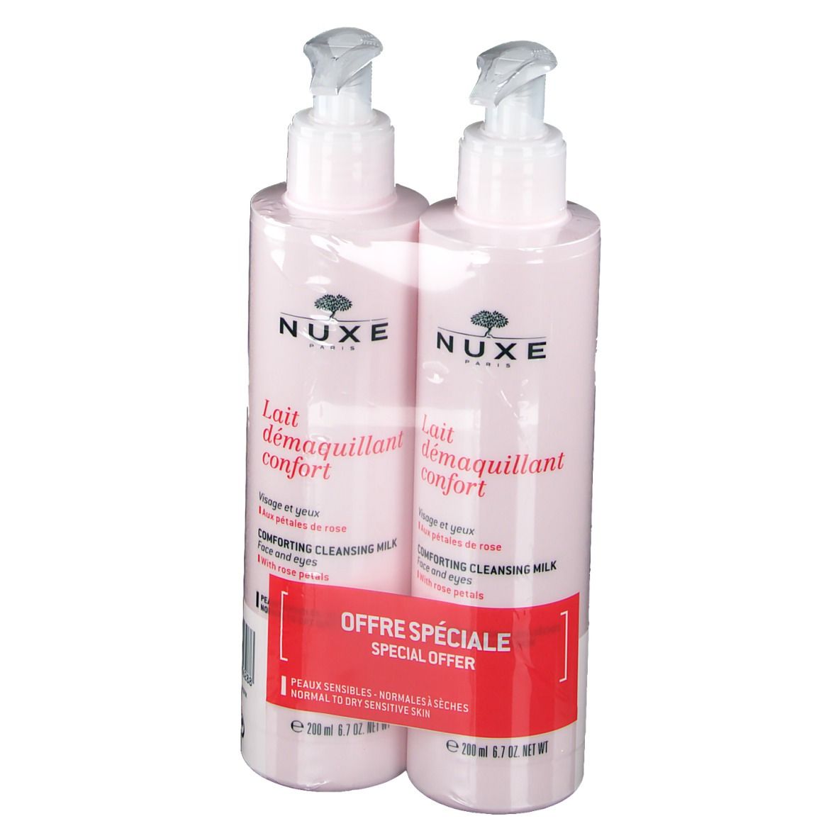 NUXE Reinigungsmilch mit Rosenblüten Doppelpack
