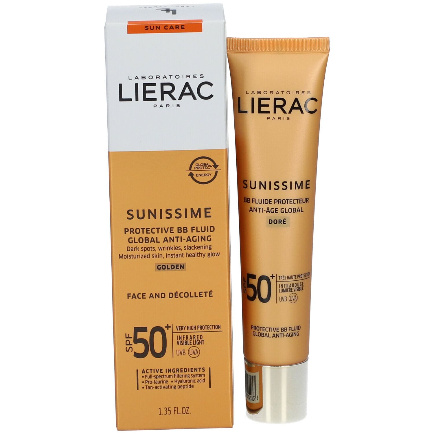 LIERAC SUNISSIME BB Fluide protecteur anti-âge global SPF50+ Doré