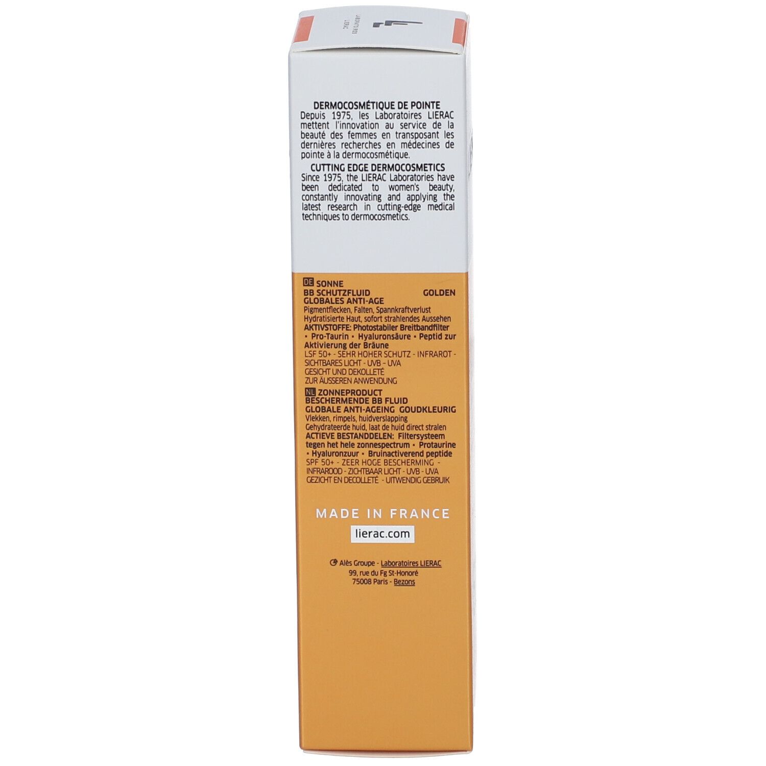 LIERAC SUNISSIME BB Fluide protecteur anti-âge global SPF50+ Doré