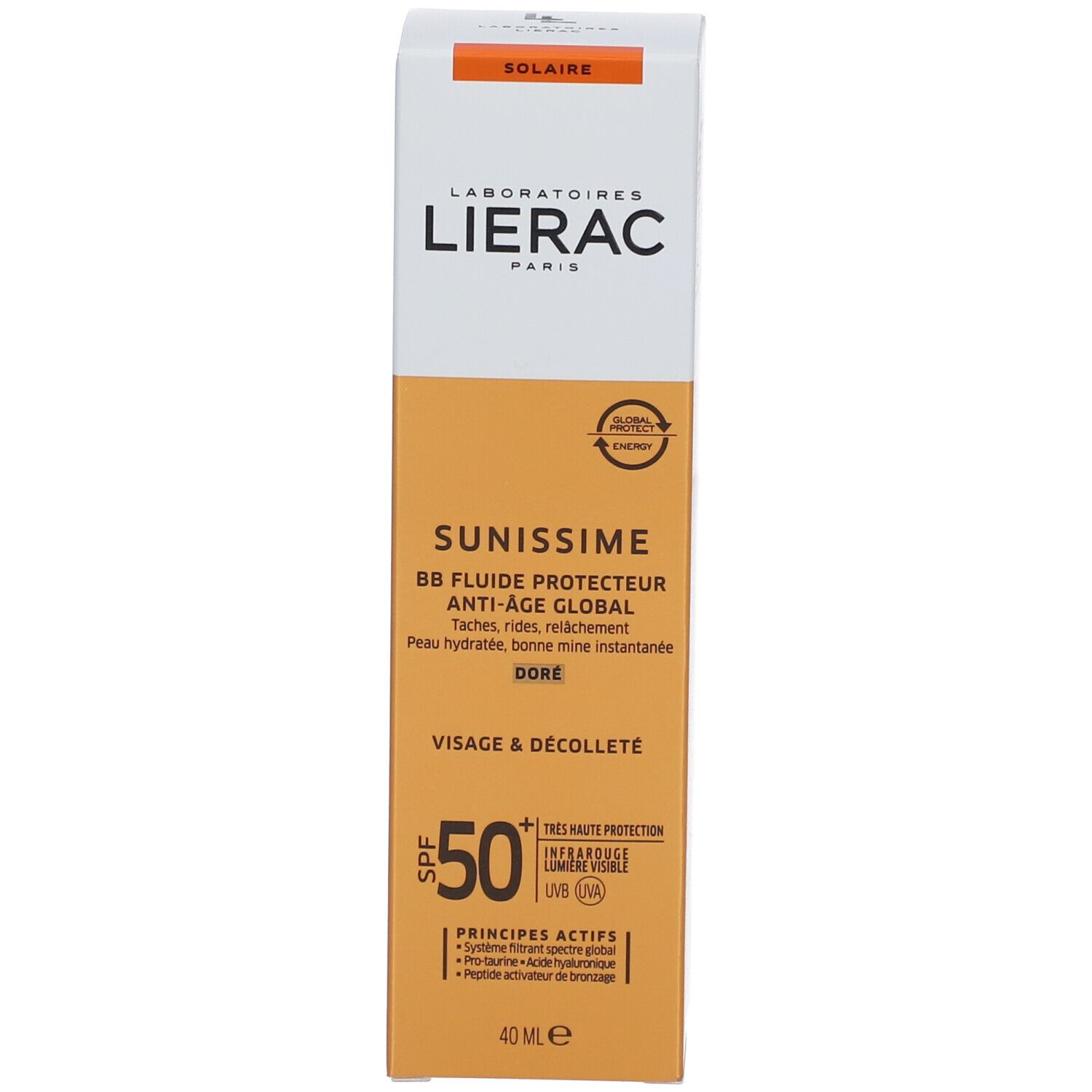 LIERAC SUNISSIME BB Fluide protecteur anti-âge global SPF50+ Doré