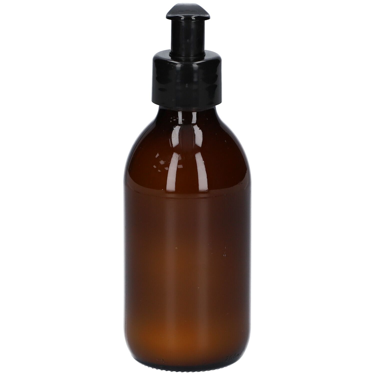 Flacon brun avec pompe noire. Étiquette avec informations produit. "Présence(s) de Bach" et "Baume parfumé - Body lotion".