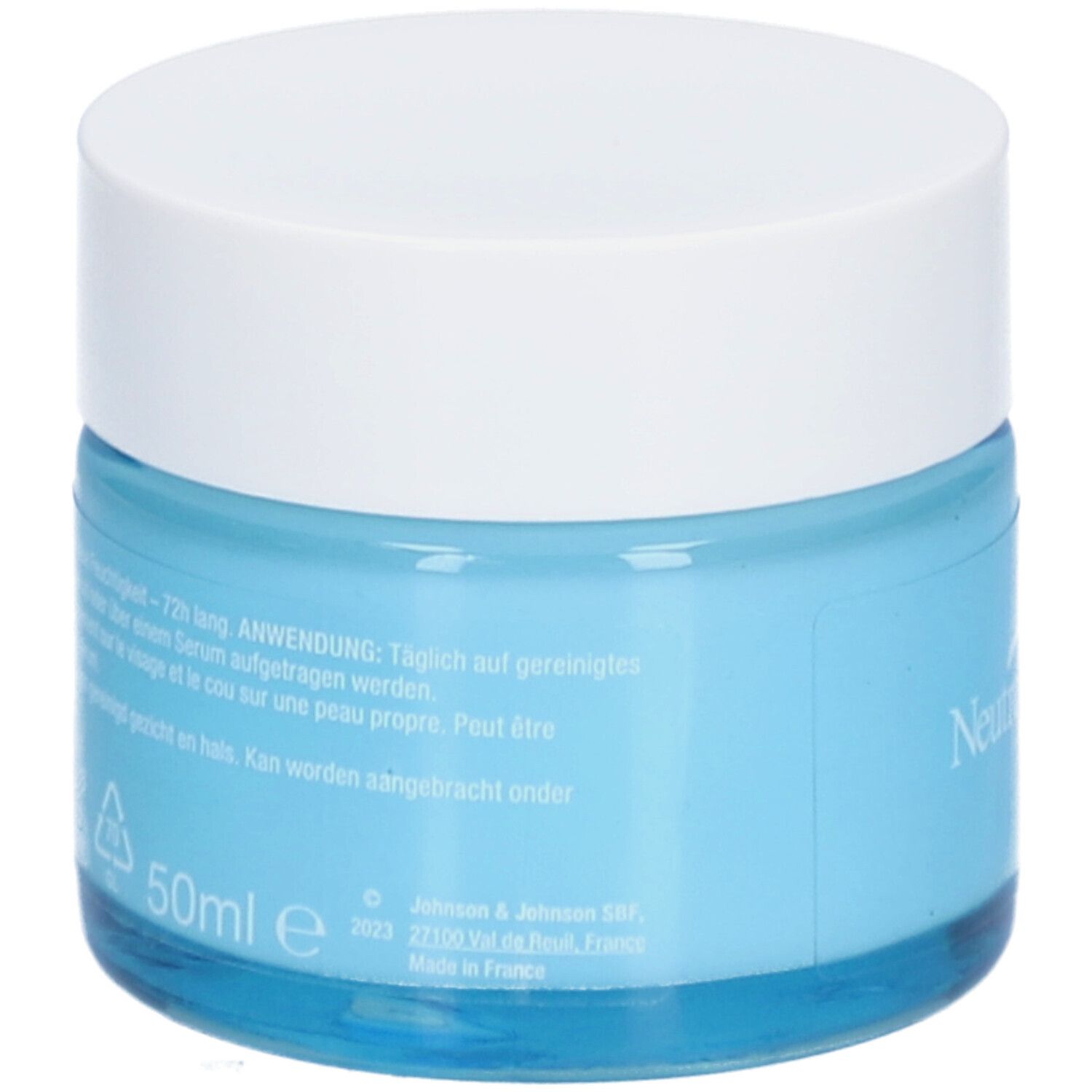 Neutrogena Hydro Boost Aqua Gel. Rückseite des Produkts mit Text und 50ml Angabe.