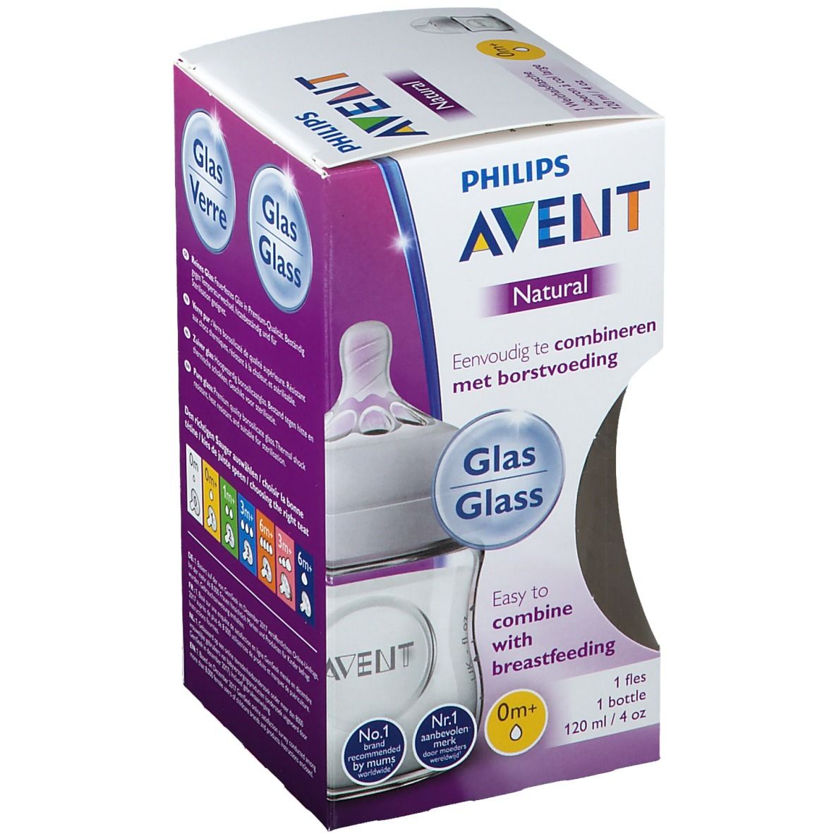 Philips AVENT Biberon en verre natural 120 ml
