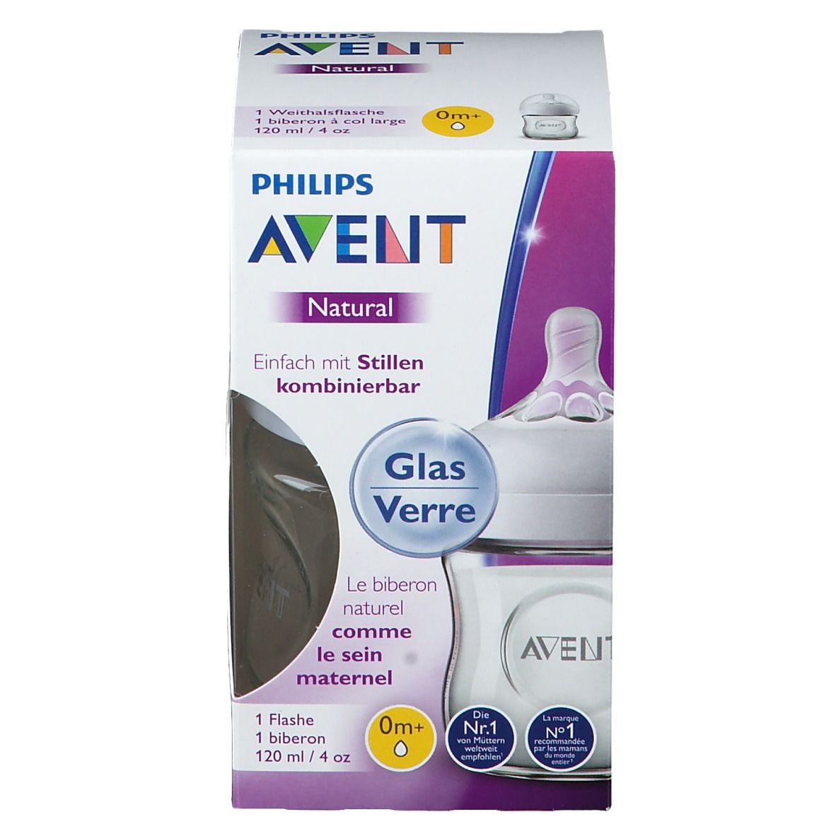Philips AVENT Biberon en verre natural 120 ml