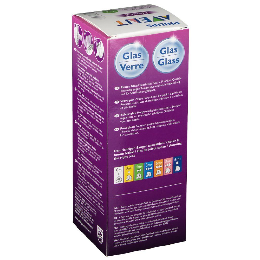 Philips AVENT Natural Biberon en verre 240 ml