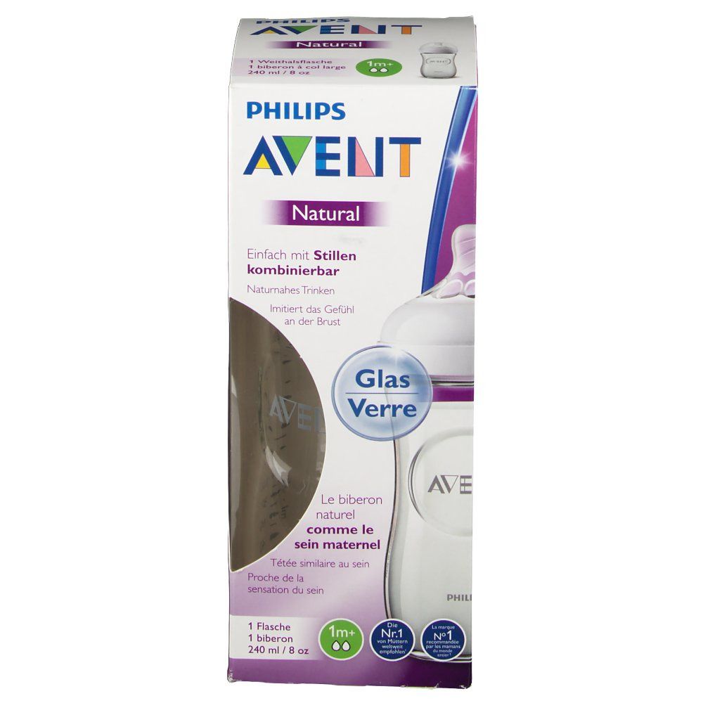 Philips AVENT Natural Biberon en verre 240 ml